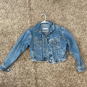 vintage cropped denim jacket - banana republic - size s small